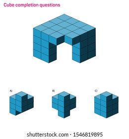 Intelligence question - cube completion test iq test - Vector