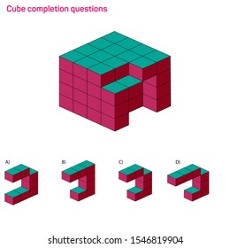 Intelligence question - cube completion test iq test - Vector