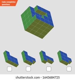 Intelligence question - cube completion test iq test - Vector