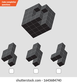 Intelligence question - cube completion test iq test - Vector