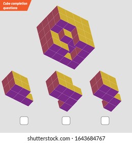 Intelligence question - cube completion test iq test - Vector