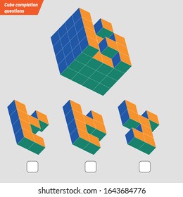 Intelligence question - cube completion test iq test - Vector