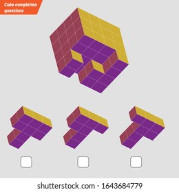 Intelligence question - cube completion test iq test - Vector