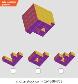 Intelligence question - cube completion test iq test - Vector