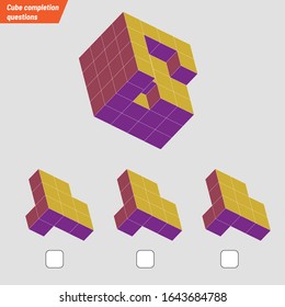 Intelligence question - cube completion test iq test - Vector