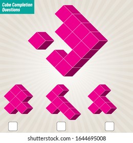 Intelligence question - cube completion test iq test - Vector