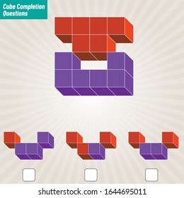 Intelligence question - cube completion test iq test - Vector