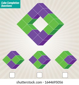 Intelligence question - cube completion test iq test - Vector
