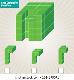 Intelligenzfrage - Cube-Fertigungstest iq Test - Vektorillustration