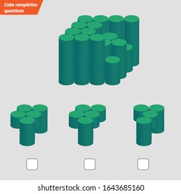Intelligence question - Cylinder Puzzle test iq test - Vector