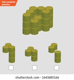 Intelligence question - Cylinder Puzzle test iq test - Vector