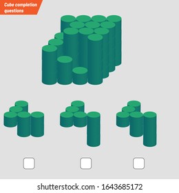 Intelligence question - Cylinder Puzzle test iq test - Vector