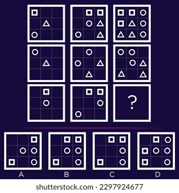 Matriz de preguntas de inteligencia, rompecabezas de lógica de prueba Iq