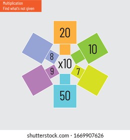 Intelligence questions, practical questions, math puzzle, finding what is not given in the multiplication process. iq test