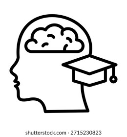 Ilustração de vetor de design de linha de ícone de inteligência