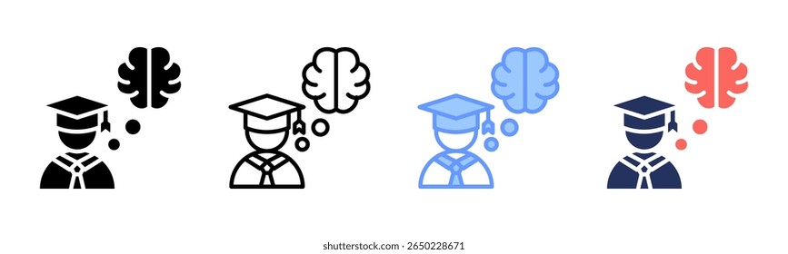 coleção de vários estilos da folha de ícone do Intelligence Quotient