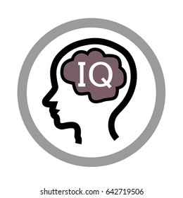 Intelligence quotient (IQ) test concept, brain