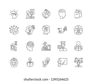 Intelligence system line icons, signs, vector set, outline illustration concept 