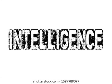 intelligence typography design vector drawn