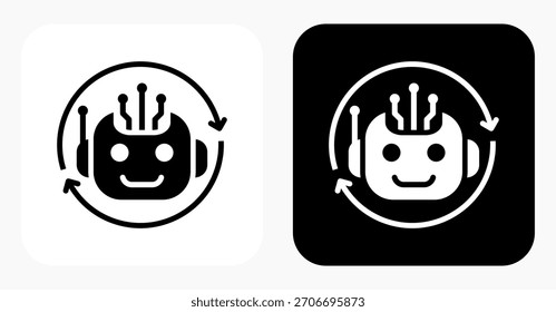 Icono blanco y negro del agente inteligente