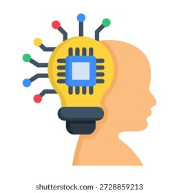Ilustração de vetor de estilo plano de ícone de agente inteligente