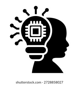 Ilustração do vetor de estilo de glifos de ícones de agentes inteligentes