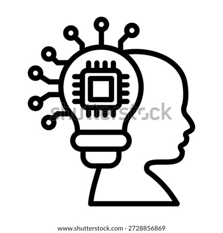 Intelligent Agent Icon Line Style Vector Illustration
