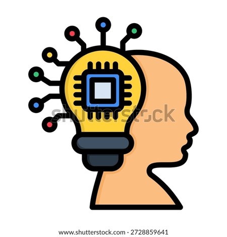 Intelligent Agent Icon Lineal Color Style Vector Illustration