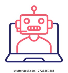 Ilustración vectorial inteligente del estilo del color de la línea del icono del asistente