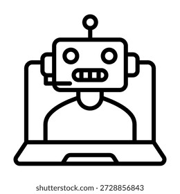 Ilustración vectorial inteligente del estilo de la línea del icono del asistente