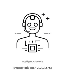 intelligent assistant icon. Outline style icon design isolated on white background