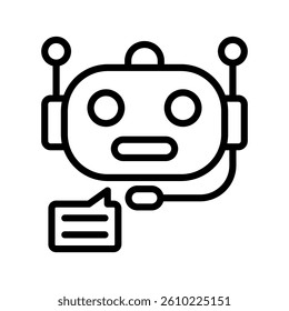 Intelligent Assistant Line Vector Illustration On White Background.