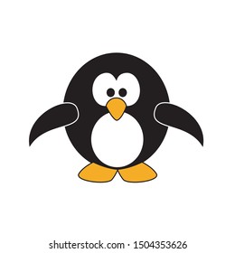 Intelligent black and white vector design of penguin
