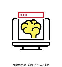 Intelligent brain robot technology icon