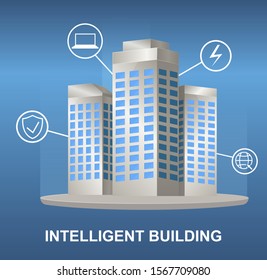 Intelligent building. Building automation. Building management system, monitoring, security, electricity, Internet access.