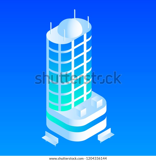 Intelligent building icon. Isometric\
of intelligent building vector icon for web design\
isolated