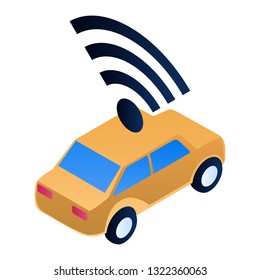 Intelligent car icon. Isometric of intelligent car vector icon for web design isolated on white background