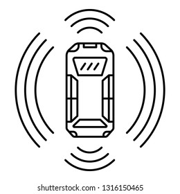 Intelligent car icon. Outline intelligent car vector icon for web design isolated on white background