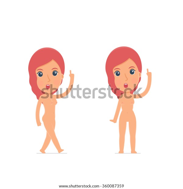 Intelligent Clever Character Naked Female Visited Stock Vector Royalty Free