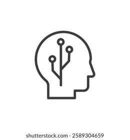 intelligent data icon isolated stroke in black color