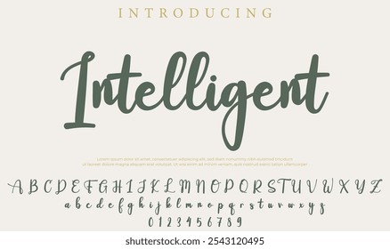 Intelligent Font Stylish brush painted an uppercase vector letters, alphabet, typeface