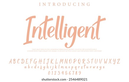 Intelligent Font Stylish brush painted an uppercase vector letters, alphabet, typeface
