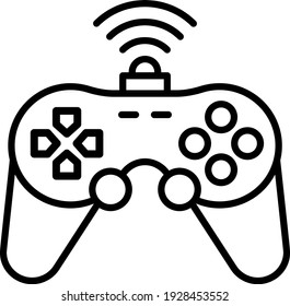 Intelligent Gamepad with Motion Sensor Vector color line Icon Design, Internet of things symbol on white background, IoT and automation stock illustration, Smart Wireless Gaming Controller Concept, 