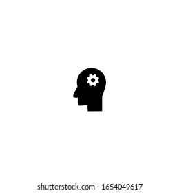 intelligent icon. flat, simple, black