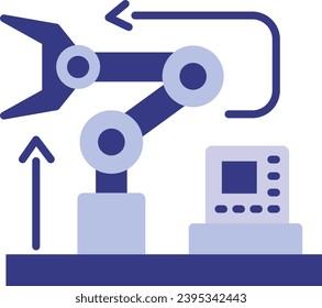 Intelligent Lifting Arm Hoist Cantilever vector icon design, predictive modeling or adaptive control symbol, artificial intelligence sign, deep learning stock, industry 4.0 and AI Robotics concept