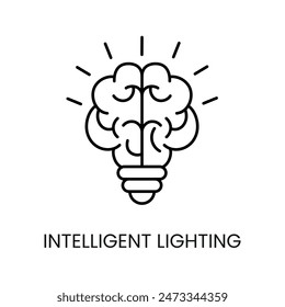 Intelligent lighting line icon vector for packaging on cctv camera with editable stroke