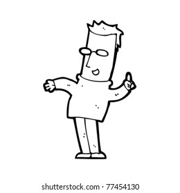hombre inteligente con dibujos animados de ideas