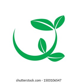 Intelligent modern vector design eco and green forming house and leaf
