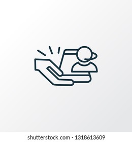 Intelligent personal assistant icon line symbol. Premium quality isolated assistance element in trendy style.