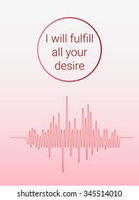 intelligent personal assistant. voice control. Red text: "I will fulfill all your desire". vector illustration 